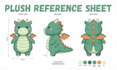 design custom plush reference sheet stuffed animal toy tech pack ych concept