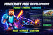 develop custom minecraft mods, forge, fabric, modpacks and addons