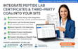 integrate lab certificates and third party coa into your peptide website