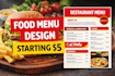 design attractive food menu and restaurant poster