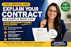 review and explain your contract in simple english