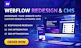 responsive webflow cms website webflow development custom bug design memberstack