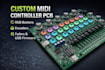 design custom midi controller pcb modular rgb buttons encoder fader usb firmware