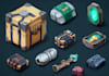 create 2d game assets, props, items, icons, object, items