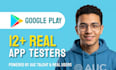 provide 12 testers for google play closed testing for 14 days