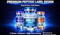 3d mockup peptide vial label packaging label supplement peptide label design