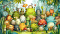 draw a cute and funny cartoon illustration