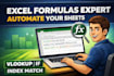 create excel formulas and google sheets functions for your tasks