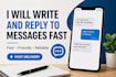 write and reply to messages in english