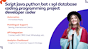 script java python bot c sql database coding programming project developer coder