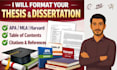 format thesis in apa, mla, harvard style perfectly