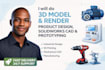 design 3d product models, cad drawings, stl conversion and rendering