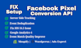 setup meta  facebook pixel shopify, conversion API, fix pixel
