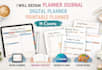 design planner journal, digital planner, printable planner, canva planner