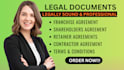 draft legal contracts, agreements and documents