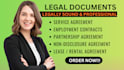 draft legal contracts, agreements and documents
