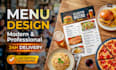 design restaurant menu, food menu, cafe menu or digital menu