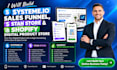 build systeme io sales funnel, stan store, and shopify digital product store