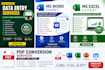 do accurate data entry, excel, copy paste, typing and pdf to word