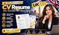 write professional resume CV build cover letter edit optimize linkedin design uk