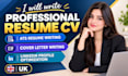 write professional resume CV build cover letter edit optimize linkedin design uk