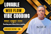 design webflow website and lovable ai web app with vibe coding
