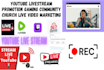 promote youtube live stream video promotion video streaming live engagement