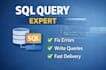 write sql queries, fix errors and help in database tasks