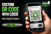 create custom qr code for restaurant with logo for menu, payment and business