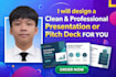 design a clean professional presentation or pitch deck