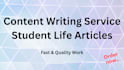 write student life problem solving articles