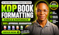 book editing and formatting paperback formatting amazon kdp ebook layout design