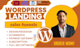 do wordpress landing page design sales funnel website with elementor pro design