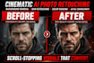 do high quality retouching, compositions and bg removal