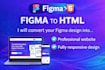 modern responsive website HTML CSS js with figma to HTML conversion