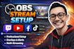 set up your obs stream, overlays, alerts, and multistream setup