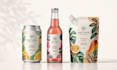 design print ready beverage label, can packaging with dieline and 3d mockup