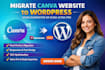 migrate canva website migration to wordpress using elementor or duda astra pro