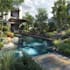 design landscape, terrace, backyard, pool, and patio