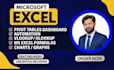 create excel dashboards, pivot tables, vlookup, formulas, charts, and vba macros