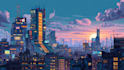 make cyberpunk city illustrations