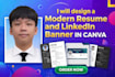 design a modern resume and linkedin banner