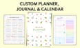 design calendar planner, monthly planner and journal planner