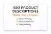 write SEO descriptions for shopify, etsy, and amazon