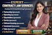 draft llc operating agreements, shareholder agreements, and partnership contract