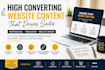 write high converting website content and sales copy