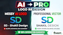 clean up, upscale and vectorize your ai generated logo or artwork