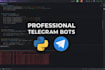 develop a custom telegram bot using python