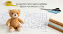 create plush toy tech pack, sewing pattern for manufacturing