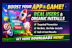 do app install, game install, ios install to gain real and active user